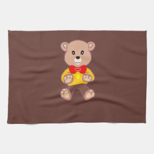 Cute Bowtie Teddy Bear Kitchen Towel