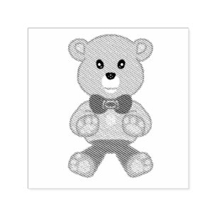 Cute Bowtie Teddy Bear Self-inking Stamp