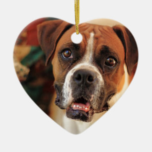 Cute Boxer Ceramic Ornament