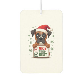 Cute Boxer dog Dog Christmas Nice Tried my Best  ( Air Freshener