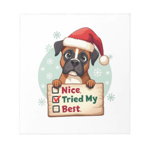 Cute Boxer dog Dog Christmas Nice Tried my Best ( Notepad