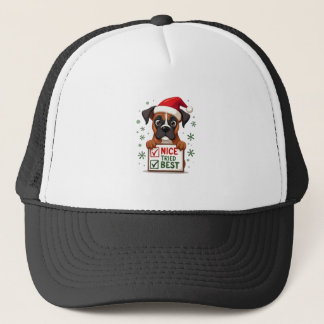 Cute Boxer dog Dog Christmas Nice Tried my Best  ( Trucker Hat
