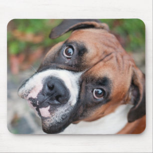 Cute boxer dog mouse pad