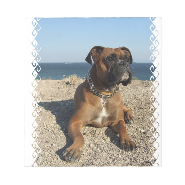 Cute Boxer Dog  Notepad (Front)