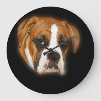 Cute Boxer Dog Portrait Wall Clock