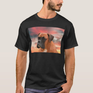 Cute Boxer Dog Water Colour Oil Painting Art T-Shirt