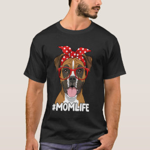 Cute Boxer Dog with Red Polka Dot Bandana T-Shirt