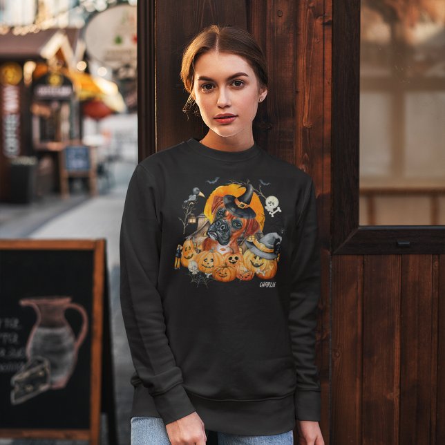 Cute Boxer Halloween Dog Custom Sweatshirt (Front)