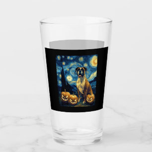 Cute Boxer Halloween Jack O Lantern Pumpkin Face S Glass