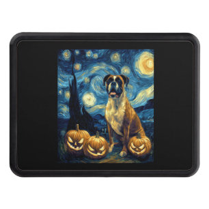 Cute Boxer Halloween Jack O Lantern Pumpkin Face S Trailer Hitch Cover