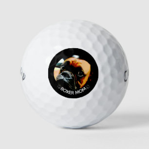 Cute Boxer Mom Dog Photo Paw Prints Golf Balls