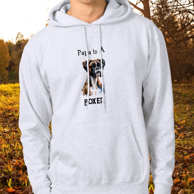 Cute Boxer Papa Brown Personalize Hoodie (stylish and simple)