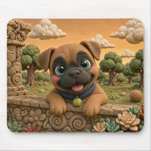Cute Boxer Puppy, Baby Dog Mouse Pad