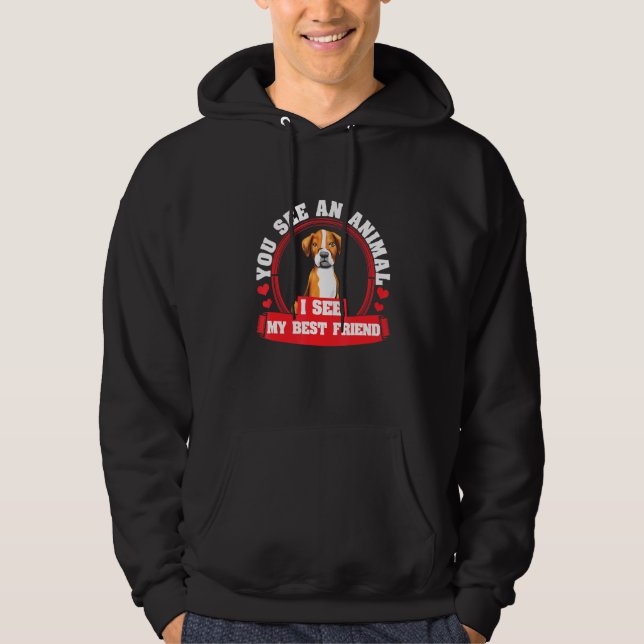 Cute Boxer Puppy Dog Hoodie (Front)
