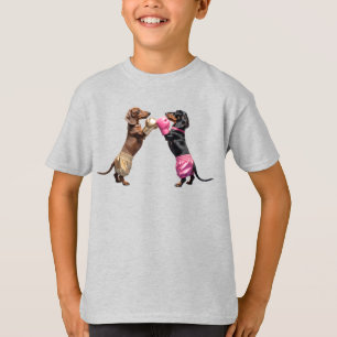 Cute Boxing Dachshunds Kids' T-Shirt
