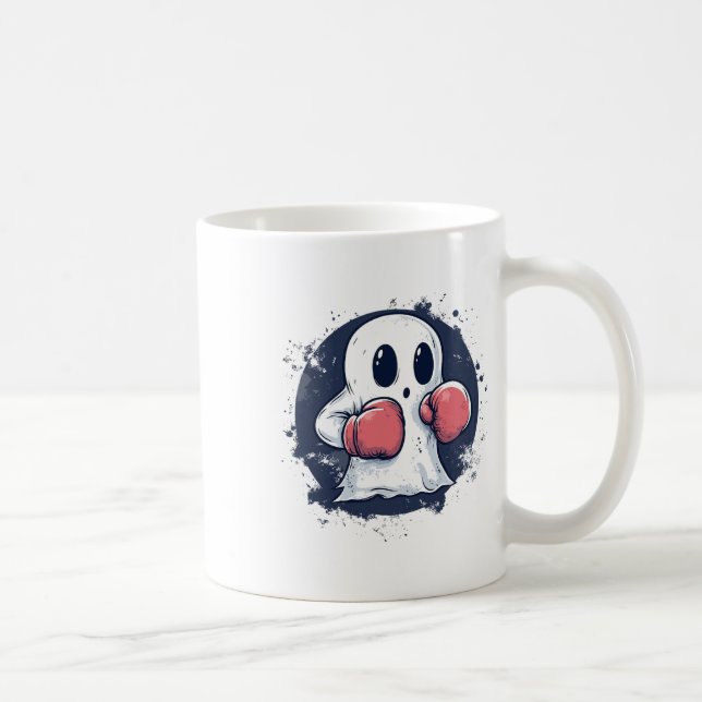 Cute Boxing Ghost Art  Coffee Mug (Right)