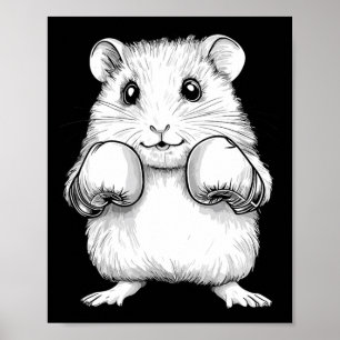 Cute Boxing Hamster Poster