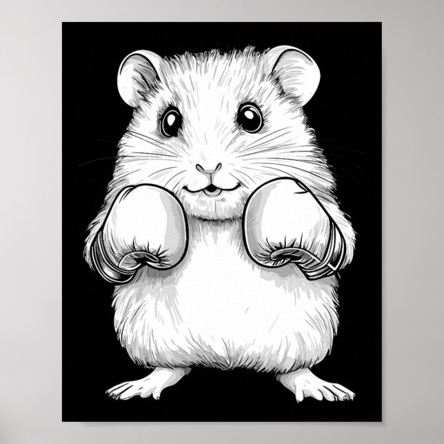 Cute Boxing Hamster  Poster (Front)