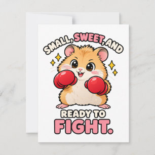 Cute boxing hamster ready to fight invitation