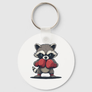 Cute Boxing Raccoon Costume For Sport And Gloves L Keychain