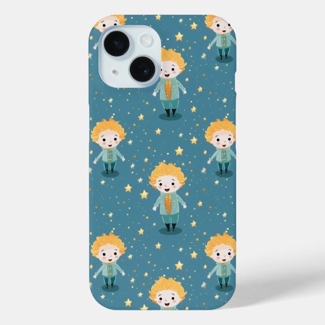 Cute Boy and Stars Pattern Case-Mate iPhone Case (Back)