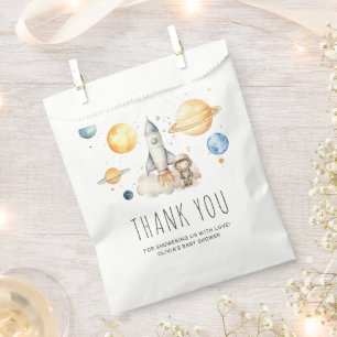 Cute Boy Astronaut Space Baby Shower Thank You Favour Bag