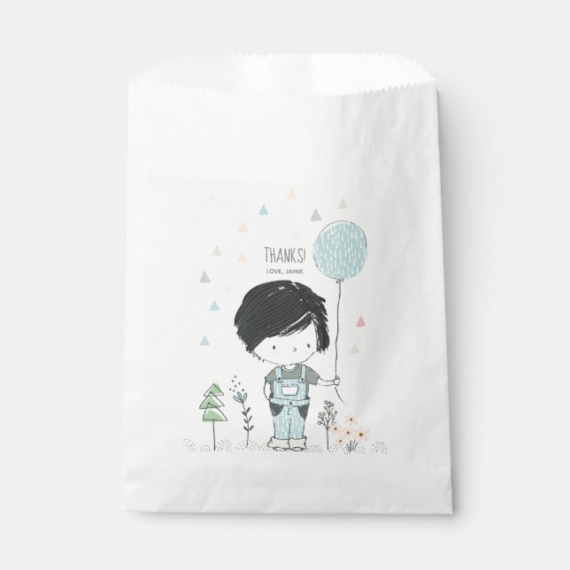 Cute Boy avec Balloon Anniversaire Sacs (Devant)