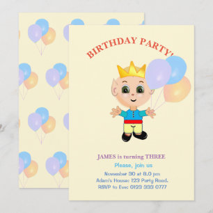 Cute Boy Birthday Invitation