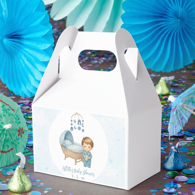 Cute Boy Blue Nursery Baby Shower  Favor Box (Creator Uploaded)