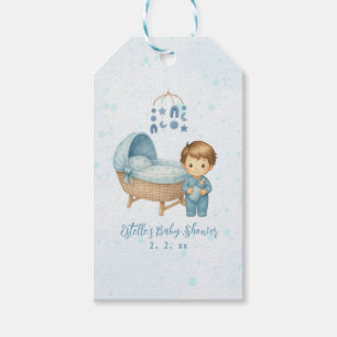 Cute Boy Blue Nursery Baby Shower  Gift Tags