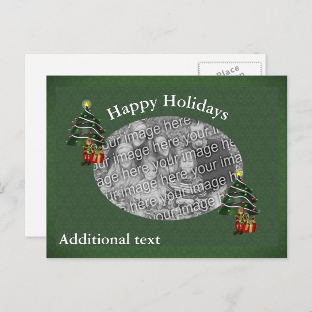 Cute Boy Elf Christmas Holiday Photo Postcard (Front/Back)