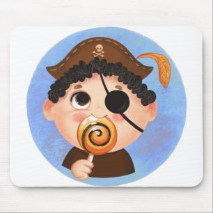 Cute boy in a pirate Halloween costume Mouse Pad