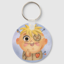 Cute boy in a Voodoo costume  Classic Round Sticke