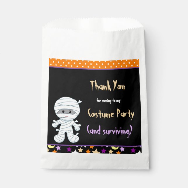 Cute Boy Mummy Halloween Costume Party Favour Bag (Front)