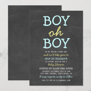 Cute Boy Oh Boy Baby Shower Invitations