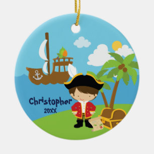 Cute Boy Pirate Christmas Ornament