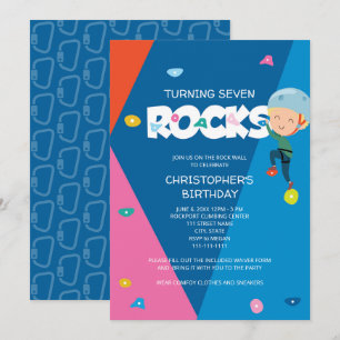 Cute Boy Rock Escalade Invitation d'anniversaire
