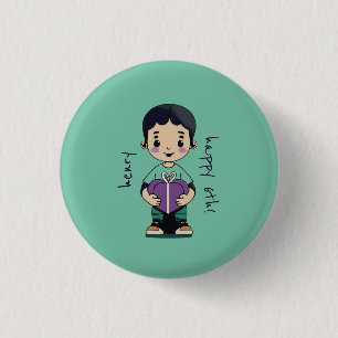 Cute Boy Tote 1 Inch Round Button