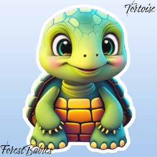 Cute Boy Turtle Wildlife Animal Cartoon Graphic