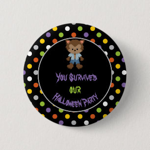 Cute Boy Werewolf Halloween Party 2 Inch Round Button