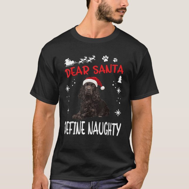Cute Boykin Spaniel Dog Christmas Dear Santa Defin T-Shirt (Front)