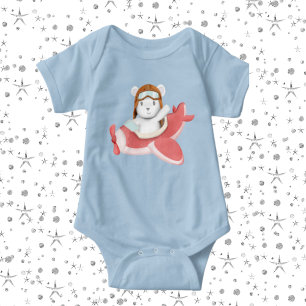 cute boys adventure airplane bear baby bodysuit