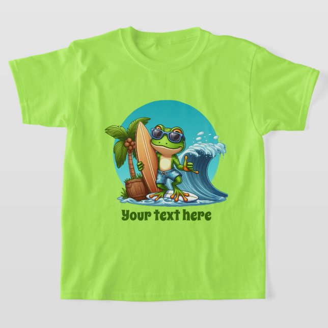 Cute boys beach frog customizable  T-Shirt (Laydown)
