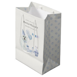 Cute Boys Blue Party Puppy Dog Any Age Birthday Medium Gift Bag