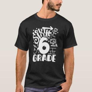 Cute Boys Kids 6th Sixth Grade Squad Crew Team Cla T-Shirt