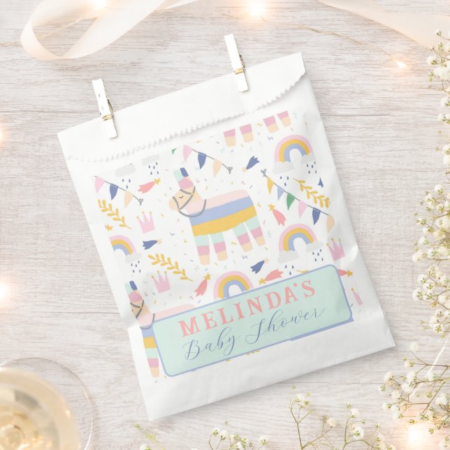 Cute Boy's Llama Rainbow Birthday Party  Favour Bag (Clipped)