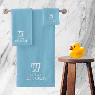Cute Boys Nom Enfants Alphabet Initial Blue