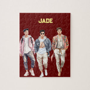 cute boys personalized name jigsaw puzzle