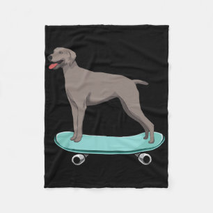 Cute Boys Skateboarding Gift Weimaraner Weim Dog P Fleece Blanket