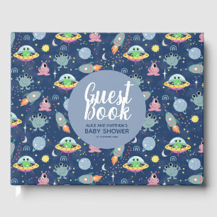 Cute Boys Space Motif Baby shower d'invité Livre d